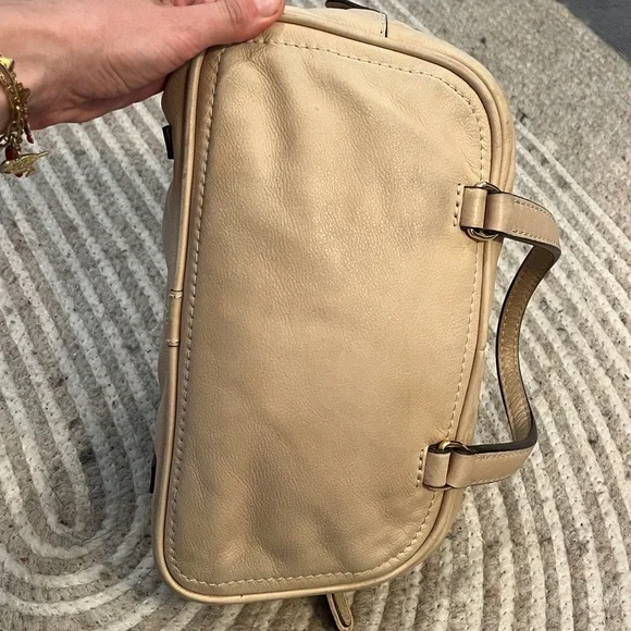 Vintage Loewe Nappa Leather Cream / Light Pink Mini Anagram Boston bag. - Picture 9 of 13